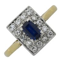 A sapphire & diamond cluster ring