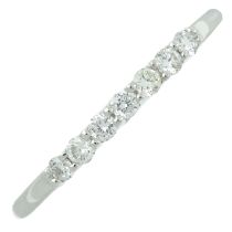 A 9ct gold diamond seven-stone ring