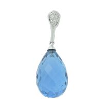 An 18ct gold topaz & diamond pendant