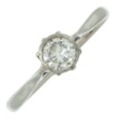 A diamond single-stone ring