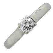 A platinum diamond single-stone ring