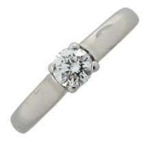 A platinum diamond single-stone ring