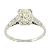 An early 20th century platinum old-cut diamond single-stone ring