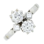 A diamond two-stone ring