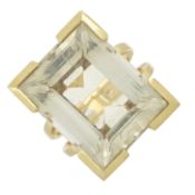 A 14ct gold citrine single-stone ring
