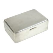 Mid-20th century silver mounted table cigarette box