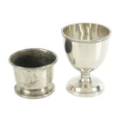 Liberty silver open salt; plus a silver egg cup (2)