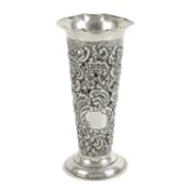Late Victorian silver pierced bud vase