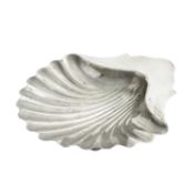 Edwardian silver shell butter dish