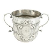 Queen Anne silver twin-handled porringer