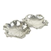 Modern Irish silver double leaf dish