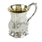 Mid-Victorian silver christening mug