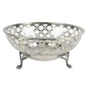 George V silver pierced bowl