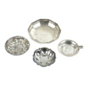 Four small silver dishes/ashtrays