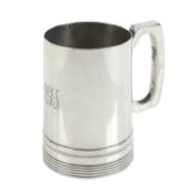 Mid-20th century silver mug by Walker & Hall