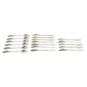 Filigree spoons & two-prong forks, marked 800 (18)