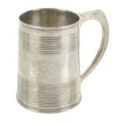 George III silver pint mug
