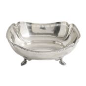 George V silver bowl on foliate feet