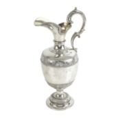 Victorian silver wine ewer
