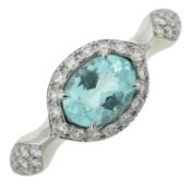 An 18ct gold Paraiba tourmaline and diamond ring, by Kat Florence