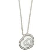 An 18ct gold diamond 'Happy Spirit' heart pendant, with two-row chain, by Chopard