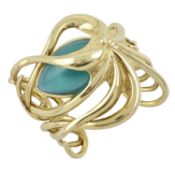A gold vermeil, turquoise and green amethyst cabochon 'Octopus' cuff, by Shaun Leane