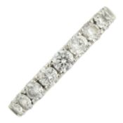 A platinum diamond half eternity ring