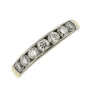 An 18ct gold diamond half eternity ring