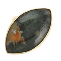 A composite early 20th century dendritic agate ring