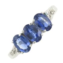 A 9ct gold kyanite & diamond ring
