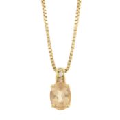 A topaz & diamond pendant, with chain