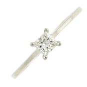 A platinum diamond single-stone ring