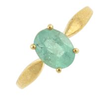 A 9ct gold emerald single-stone ring