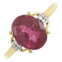 A 9ct gold tourmaline & diamond ring