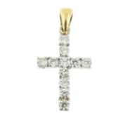 A diamond cross pendant
