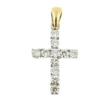 A diamond cross pendant