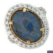 Opal triplet & cubic zirconia ring