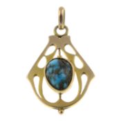 An early 20th century turquoise pendant