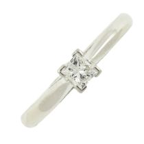 A platinum diamond single-stone ring