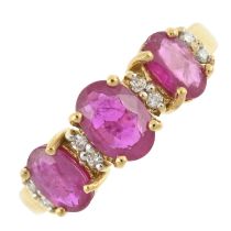 An 18ct gold ruby & diamond ring