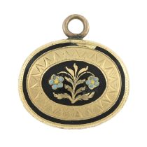 A late 19th century enamel 'Forget-Me-Not' pendant