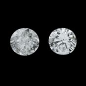 Two brilliant-cut diamonds, 0.74ct
