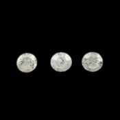 Three brilliant-cut diamonds, 1.57ct. One glass-filled