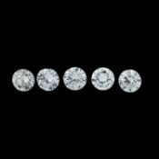 Five brilliant-cut diamonds, 1.37ct
