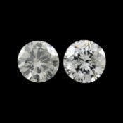 Two brilliant-cut diamonds, 1.10ct. One glass-filled