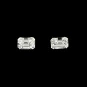 Pair of rectangular-shape diamonds, 0.50ct