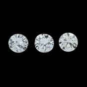 Three brilliant-cut diamonds, 1.03ct