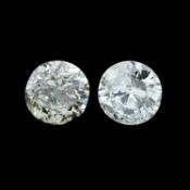 Two vari-shape diamonds, 0.88ct. One glass-filled