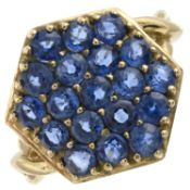 A 9ct gold sapphire cluster ring