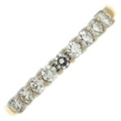 An 18ct gold diamond half eternity ring